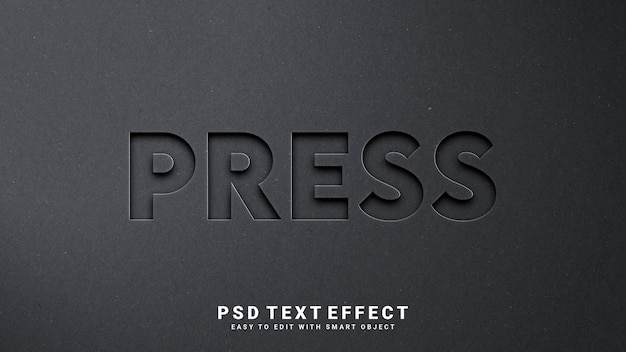 PSD psd press paper text effect