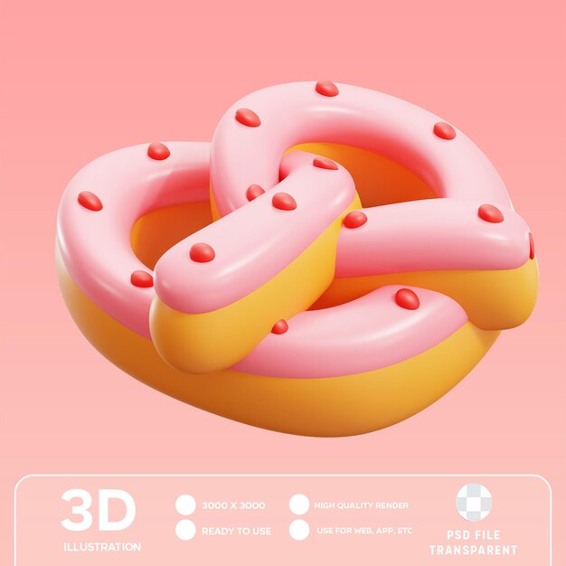 Psd pretzell 3d illustration