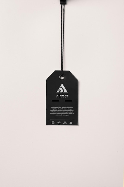 PSD psd price tag label mockup black and white minimalist