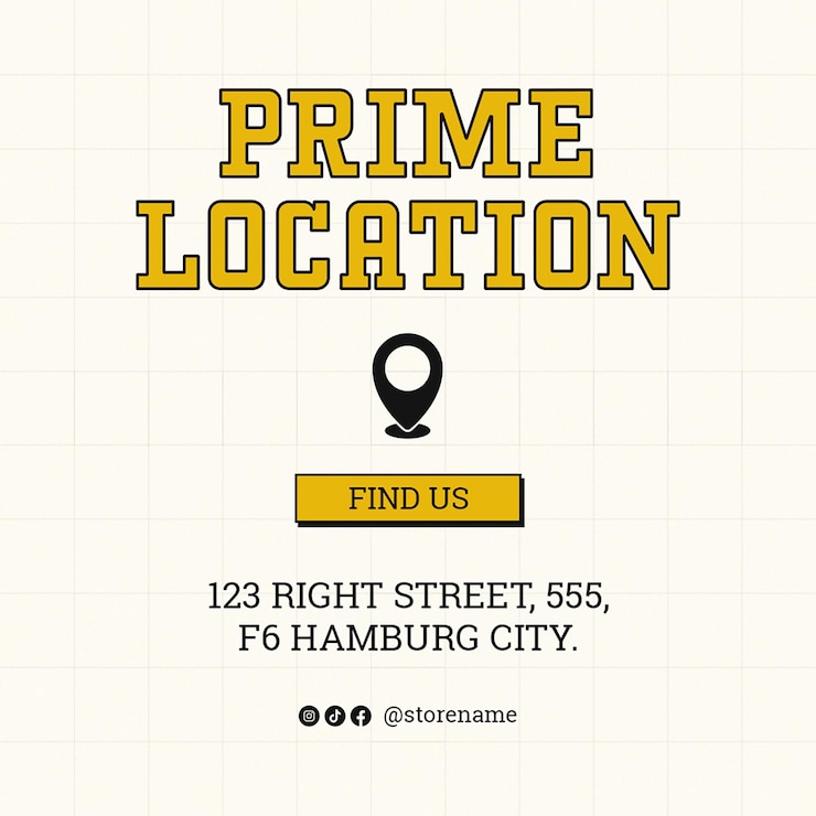 PSD psd prime store location announcement design for social media and instagram post template