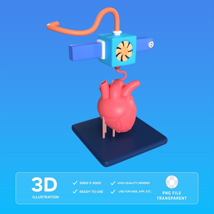 PSD psd 打印心脏 3d 插图
