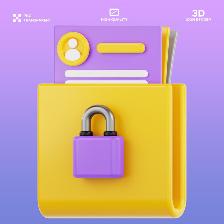 PSD psd privacy document 3d illustration