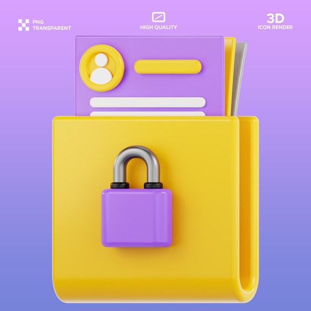PSD-privacydocument 3D-illustratie