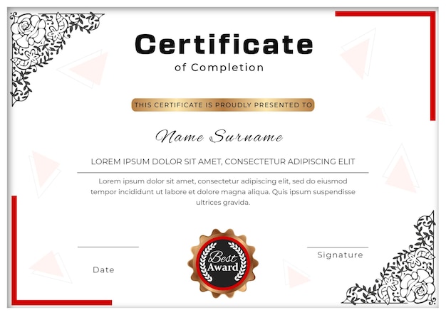PSD Professional Certificate Design Template