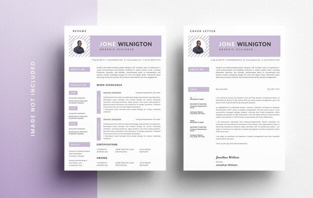 Psd professional resume cover letter for graphic designer
