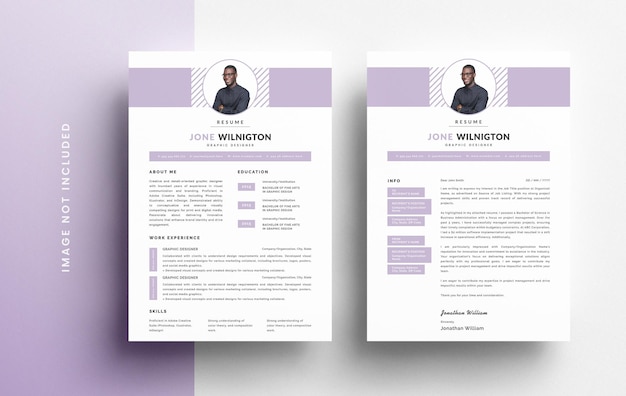 Psd professional resume cover letter for graphic designer