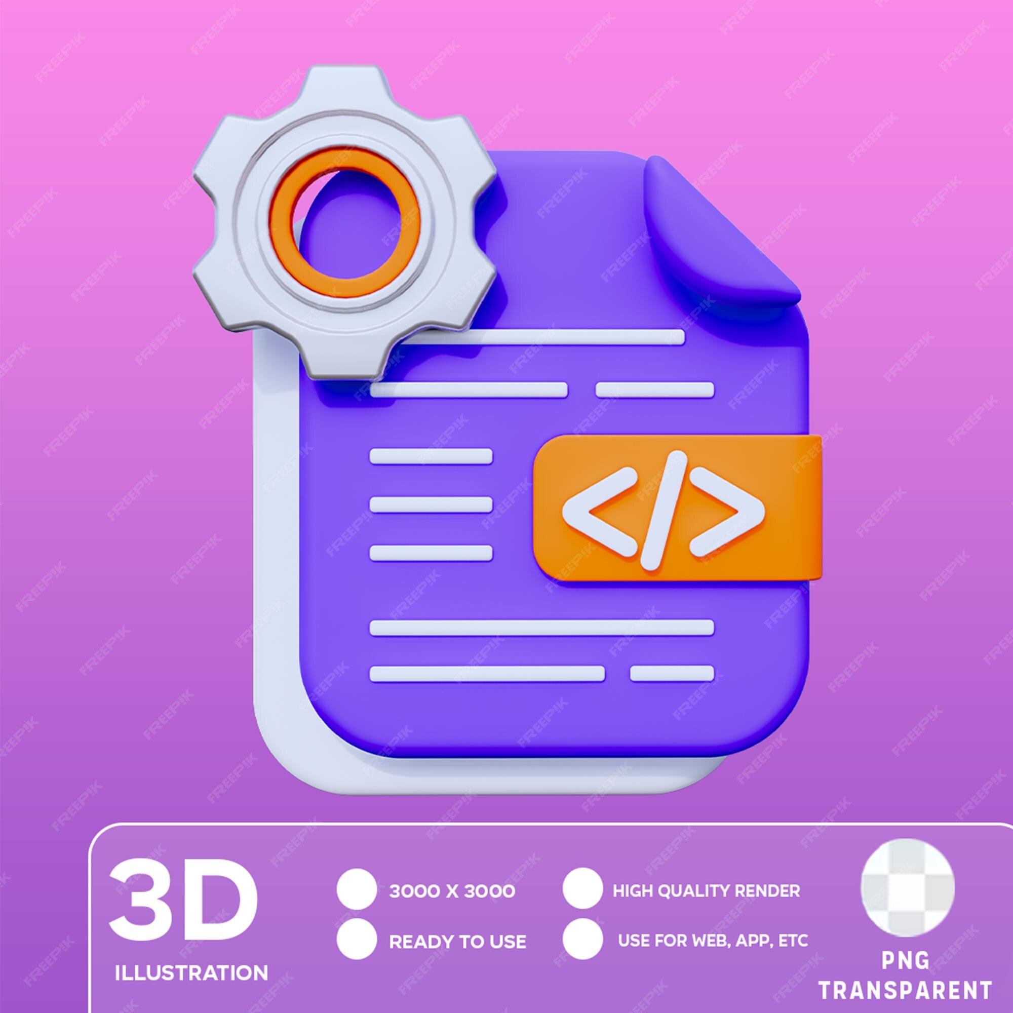 Premium PSD | PSD Programming File 3D Illustration
