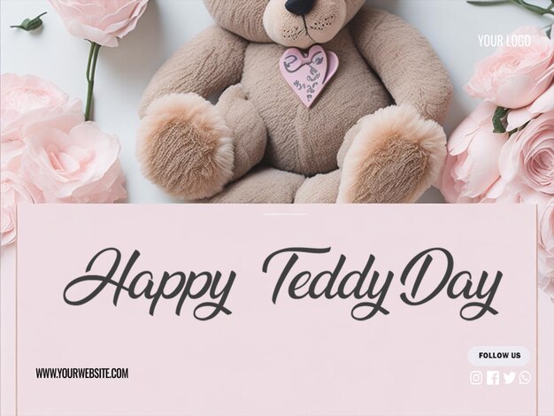 PSD projektu postu w mediach społecznościowych Teddy Day