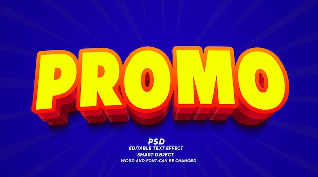 PSD Promo Offer 3d Edytowalny tekst Efekt Photoshop Szablon