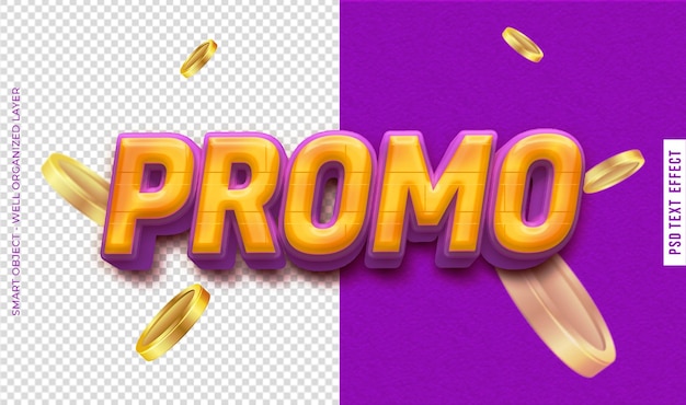 Promo psd con effetto testo modificabile in stile 3d