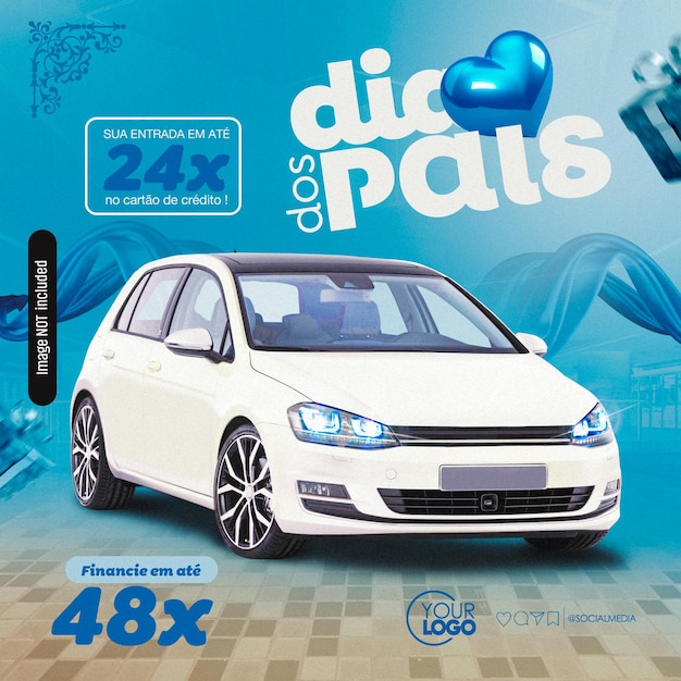 PSD_promocional para vendas de auto na campanha do dia dos pais no Brasil (Промоциональная кампания по продаже автомобилей в Бразилии)