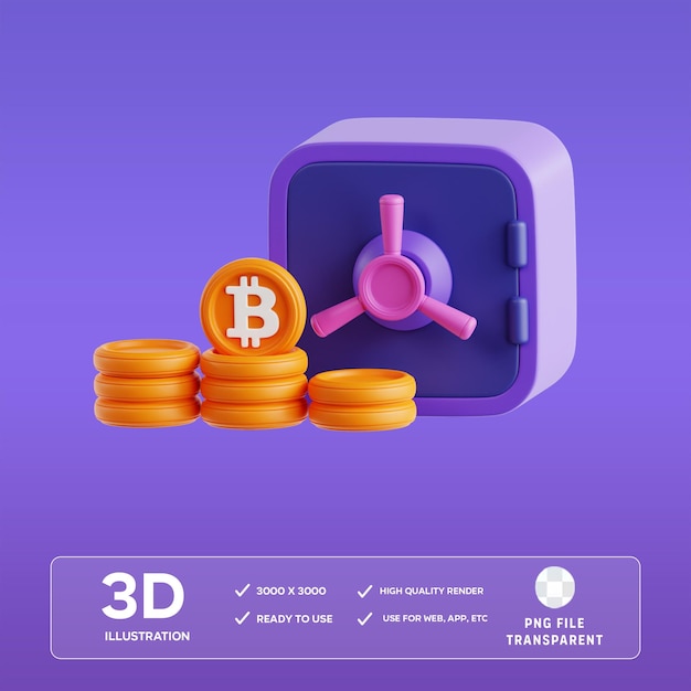 PSD proof of stake 3D Illustration