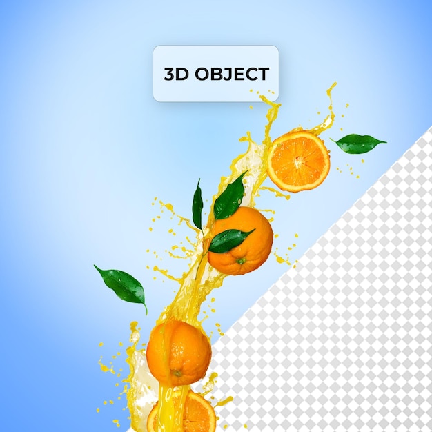 PSD psd przejrzysty tło z sokiem pomarańczowym