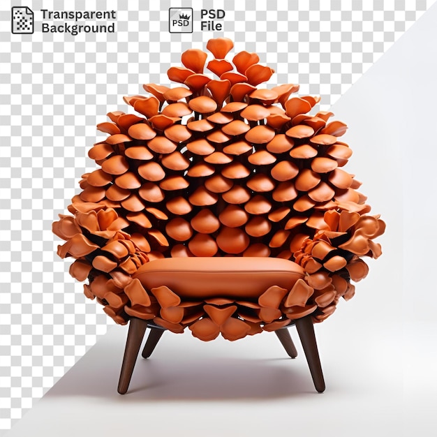 PSD psd przezroczyste tło krzesła z stosem drewna