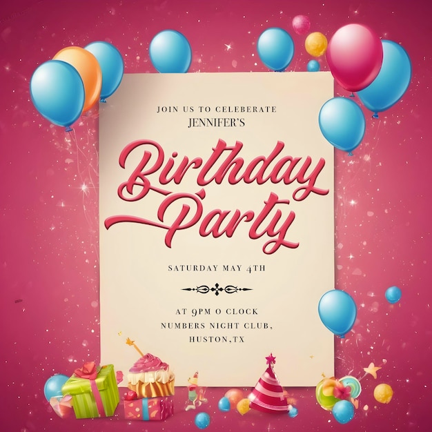 PSD psd birthday invitation poster design template