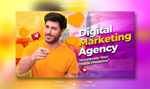 PSD psd agenzia di marketing digitale psd e modello di banner web aziendale