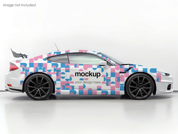 Psd psd veicolo realistico mockup furgone da carico adesivi per auto commerciali ev mockup template wrap