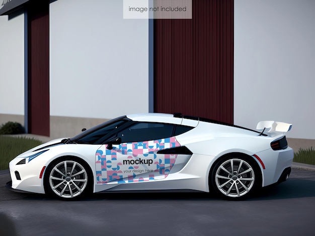 Psd psd veicolo realistico mockup furgone da carico adesivi per auto commerciali ev mockup template wrap