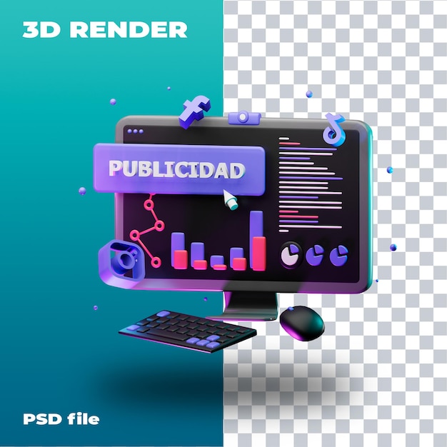 PSD psd publicidad illustration 3d rendering 3d icon