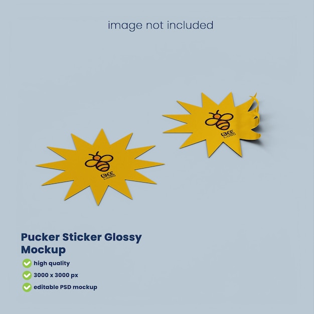 Psd pucker circle sticker mockup