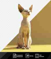PSD psd purebred don sphinx cat standing on hind legs x000d png
