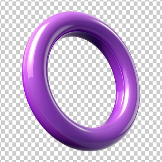 PSD psd of a purple 3d ring shape sticker on transparent background