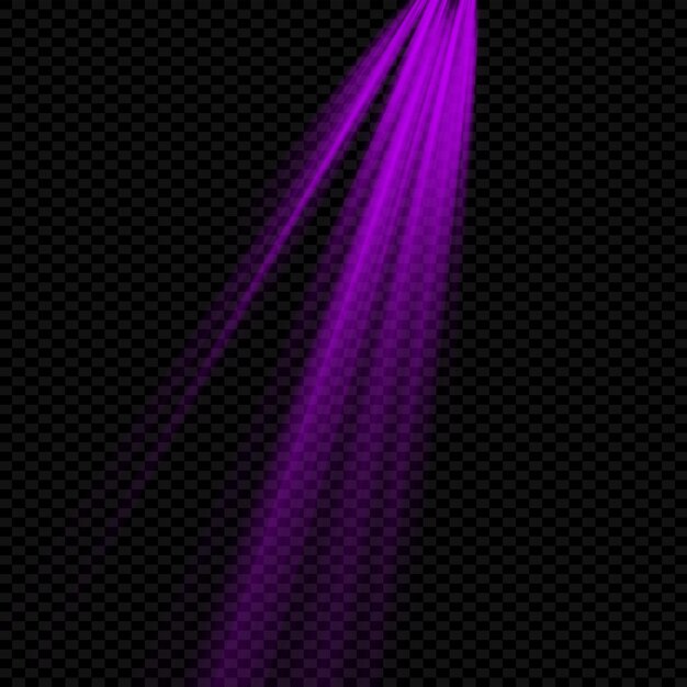 Psd purple light effect on transparent background