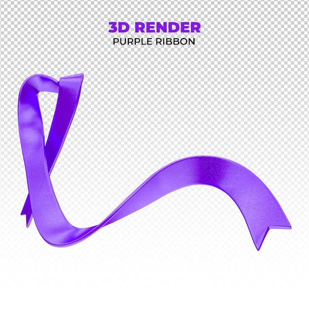 PSD rendering realistico 3d del nastro viola psd