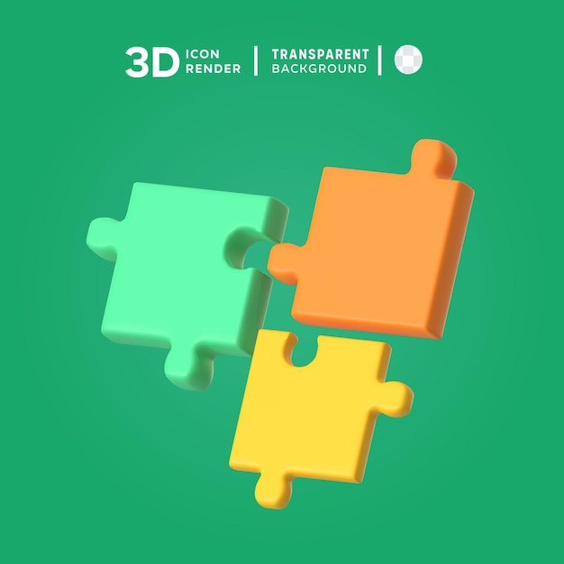 Psd puzzle 3d illustration