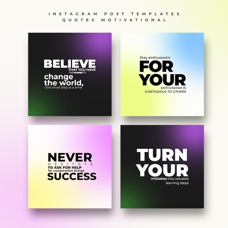 PSD psd qoutes motiverende collectie bundel instagram post sjabloon