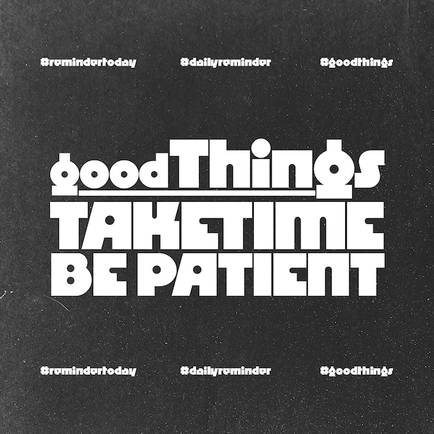 PSD Qoutes типография на черном фоне шаблон поста в Instagram