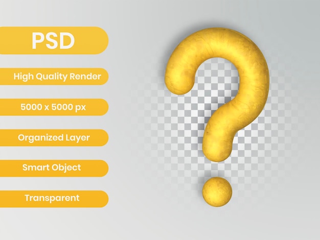 3d 렌더링의 Psd 물음표