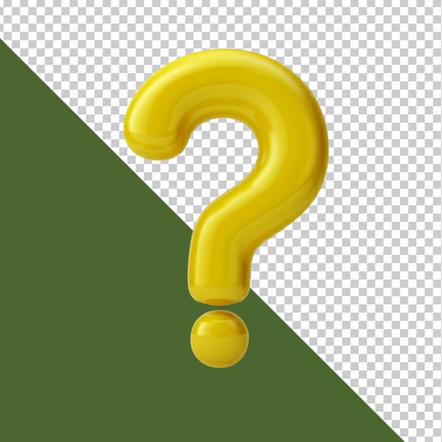 PSD psd of a question mark on transparent background