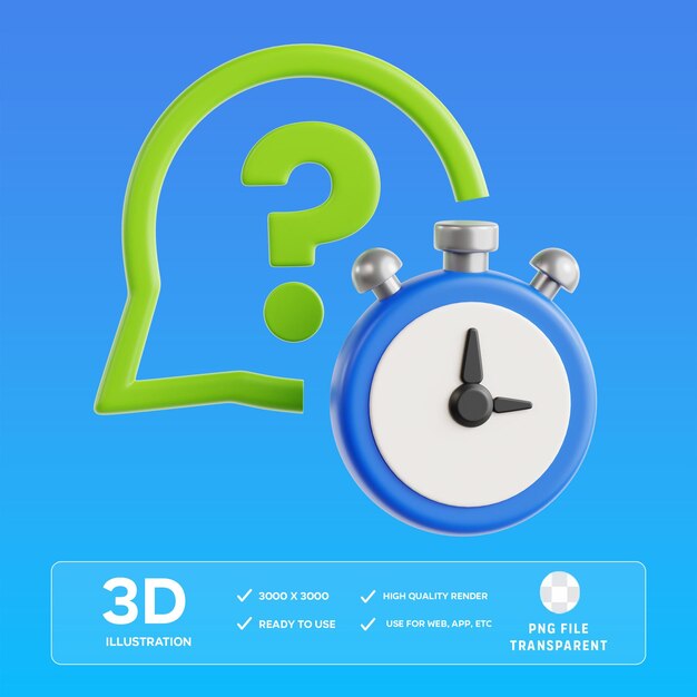 PSD Quiz Timer 3D иллюстрация