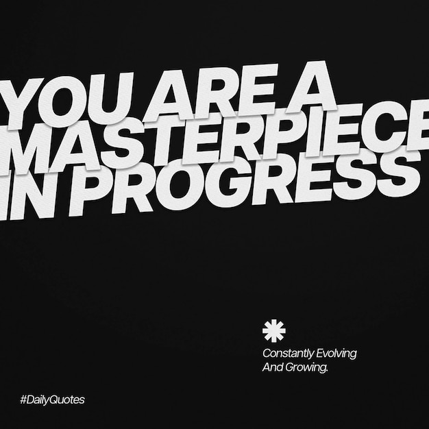 PSD Quotes Typography Design On Black Background Instagram Post Template