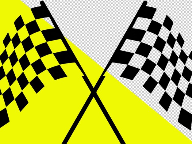 PSD psd of a racing flag on transparent background