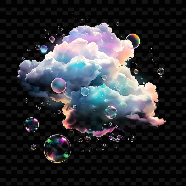 PSD psd radiant neon glow cloud art uniek concept game asset voor abstracte ontwerpen