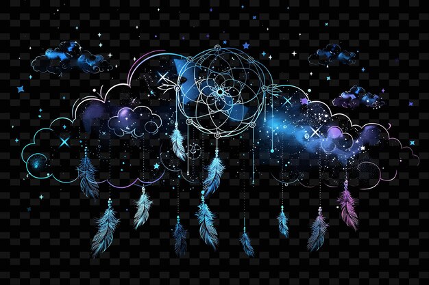 PSD psd radiant neon glow cloud art uniek concept game asset voor abstracte ontwerpen