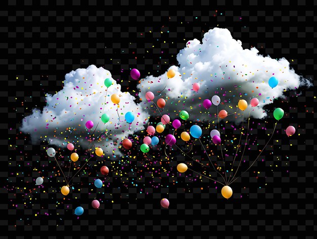 PSD psd radiant neon glow cloud art uniek concept game asset voor abstracte ontwerpen