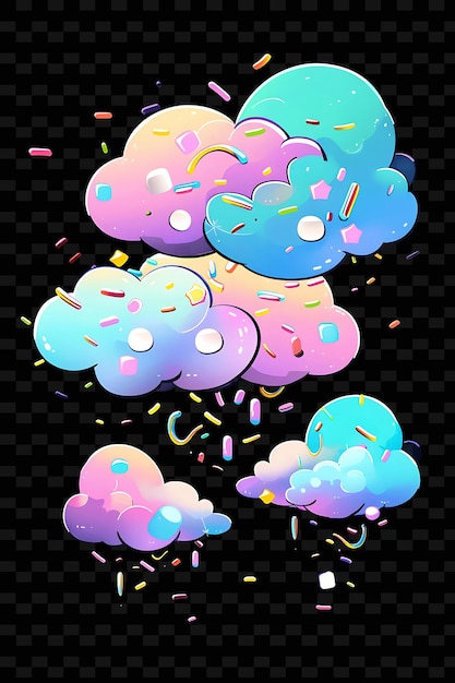 PSD psd radiant neon glow cloud art uniek concept game asset voor abstracte ontwerpen