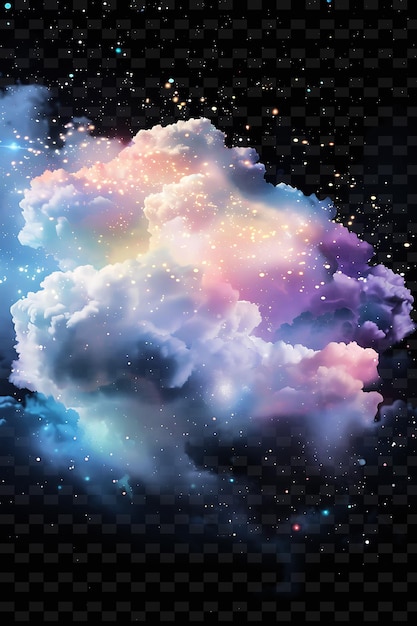 PSD psd radiant neon glow cloud art uniek concept game asset voor abstracte ontwerpen