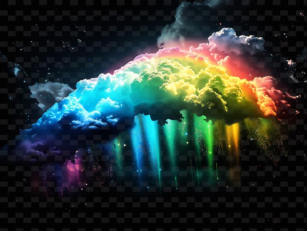 PSD psd radiant neon glow cloud art uniek concept game asset voor abstracte ontwerpen