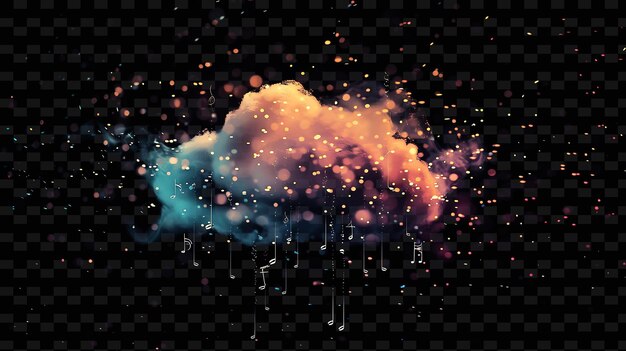 Psd radiant neon glow cloud art uniek concept game asset voor abstracte ontwerpen