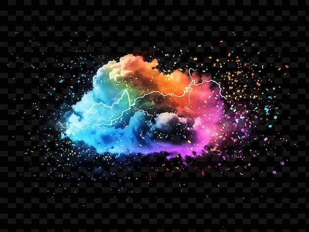 PSD psd radiant neon glow cloud art unikalny koncept gry dla abstrakcyjnych projektów