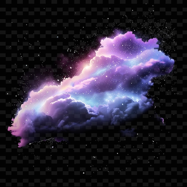 Psd radiant neon glow cloud art unique concept game asset for abstract designs