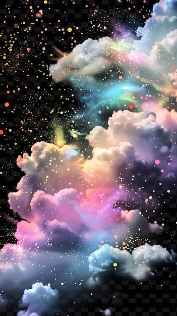 PSD psd radiant neon glow cloud art unique concept game asset for abstract designs