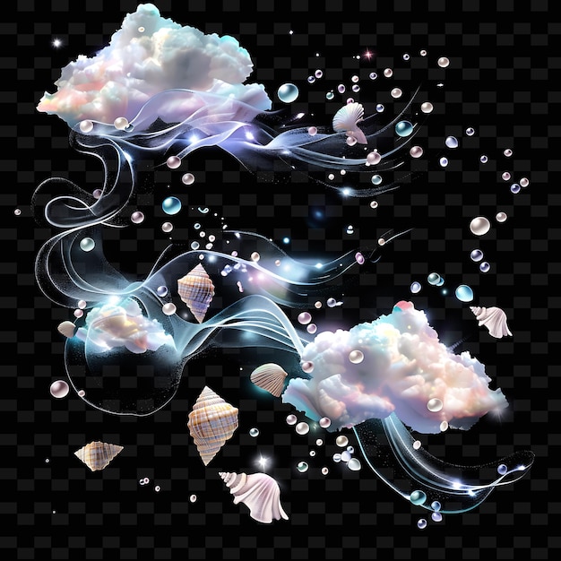 PSD psd radiant neon glow cloud art concept game asset unico per disegni astratti