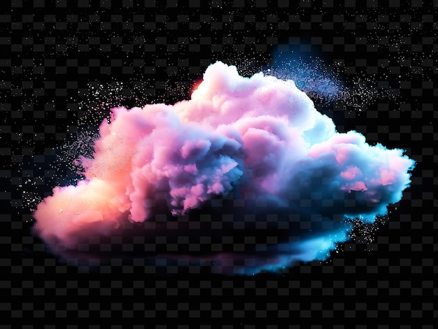Psd radiant neon glow cloud art concept game asset unico per disegni astratti