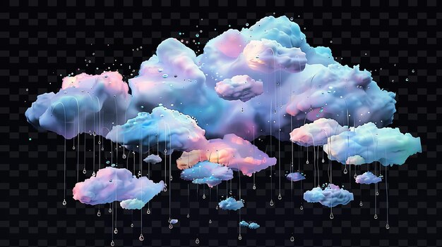 Psd radiant neon glow cloud art concept game asset unico per disegni astratti