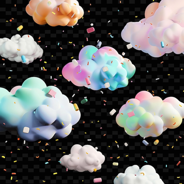 PSD psd radiant neon glow cloud art concept game asset unico per disegni astratti